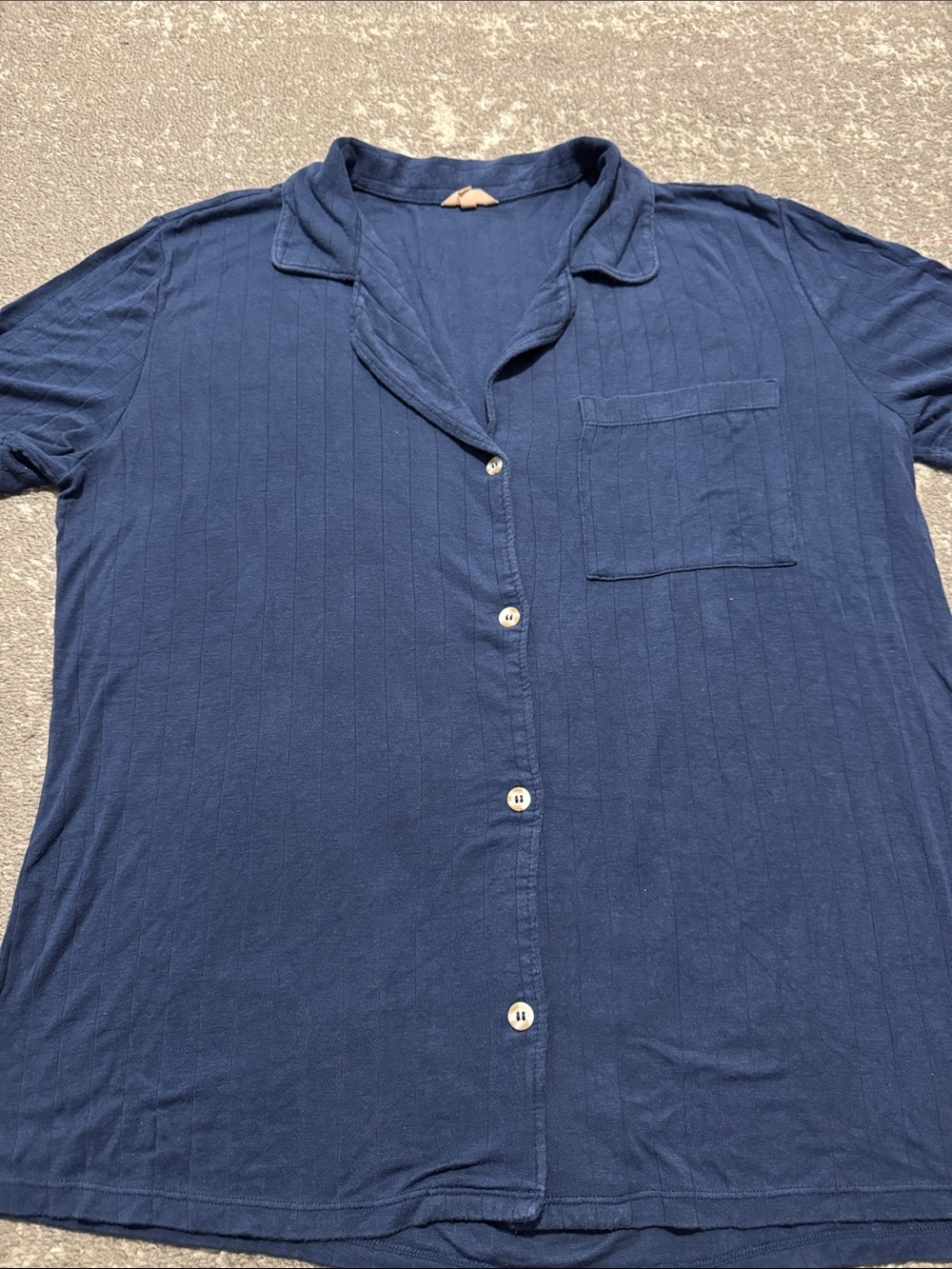 Eberjey Deep Navy Button-Front Sleep Shirt